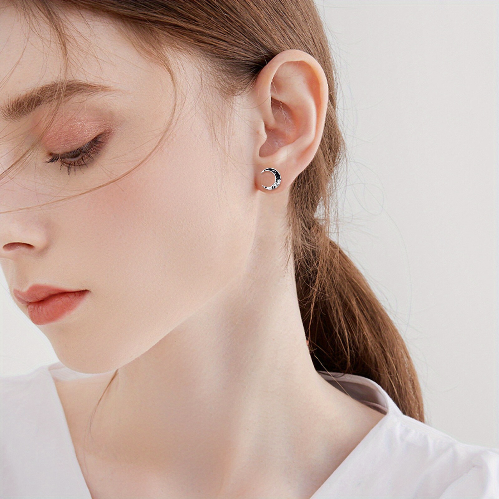   moon earrings for women 925 sterling   stud earrings moon jewelry Product details 5