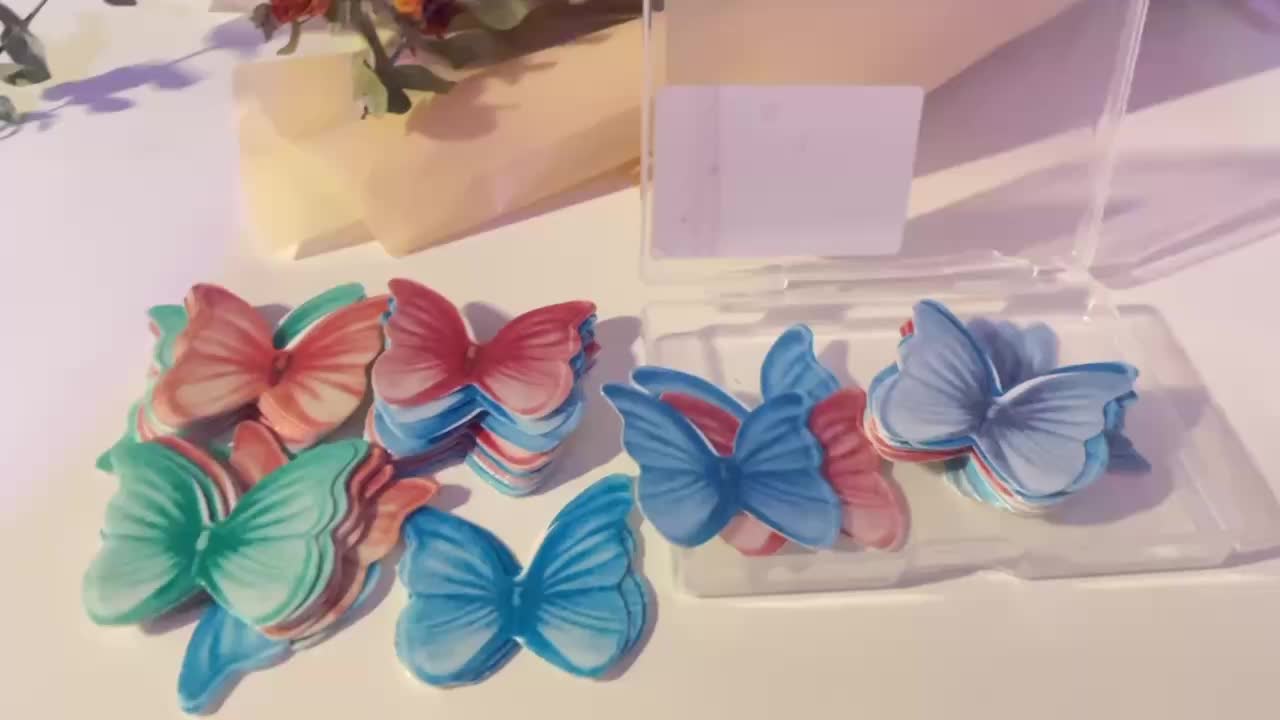 48 Pezzi Farfalle Carta Ostia Commestibili Decorazioni Torte