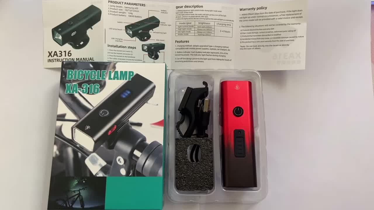Bike Light Type C Charging Intelligent Light for Night Safety