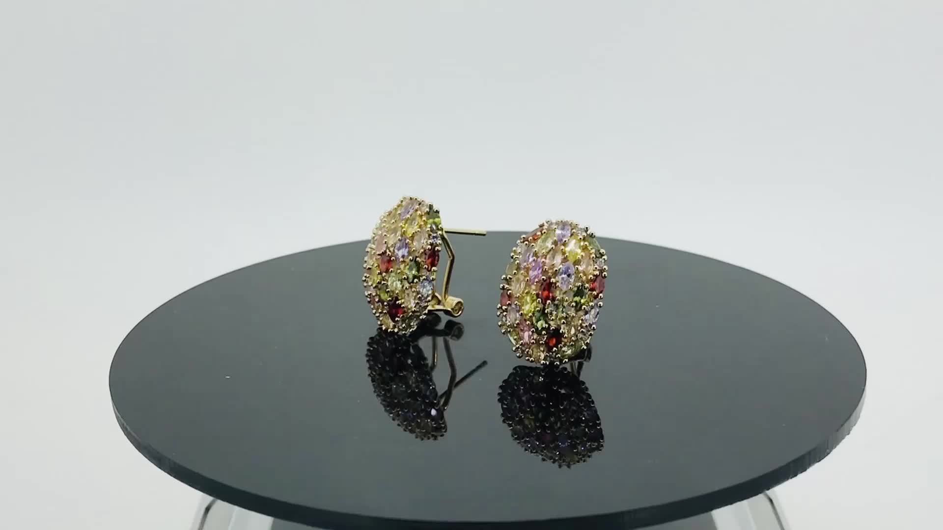 Colorful Sparkling Multicolor Women's Stud Earrings