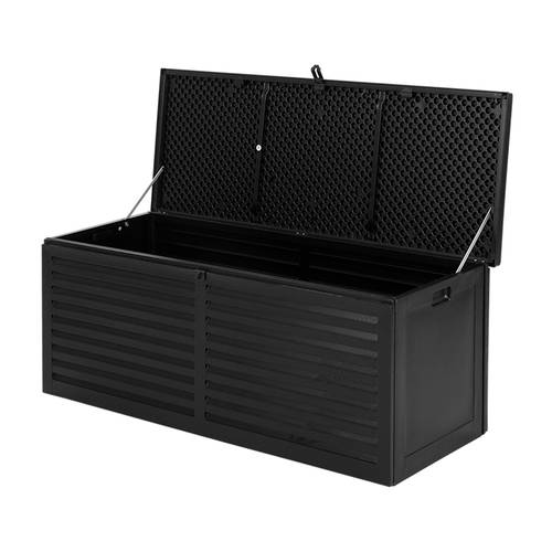outdoor storage box 390l container lockable garden bench shed tools all black box cabinet rack for outdoor storage
