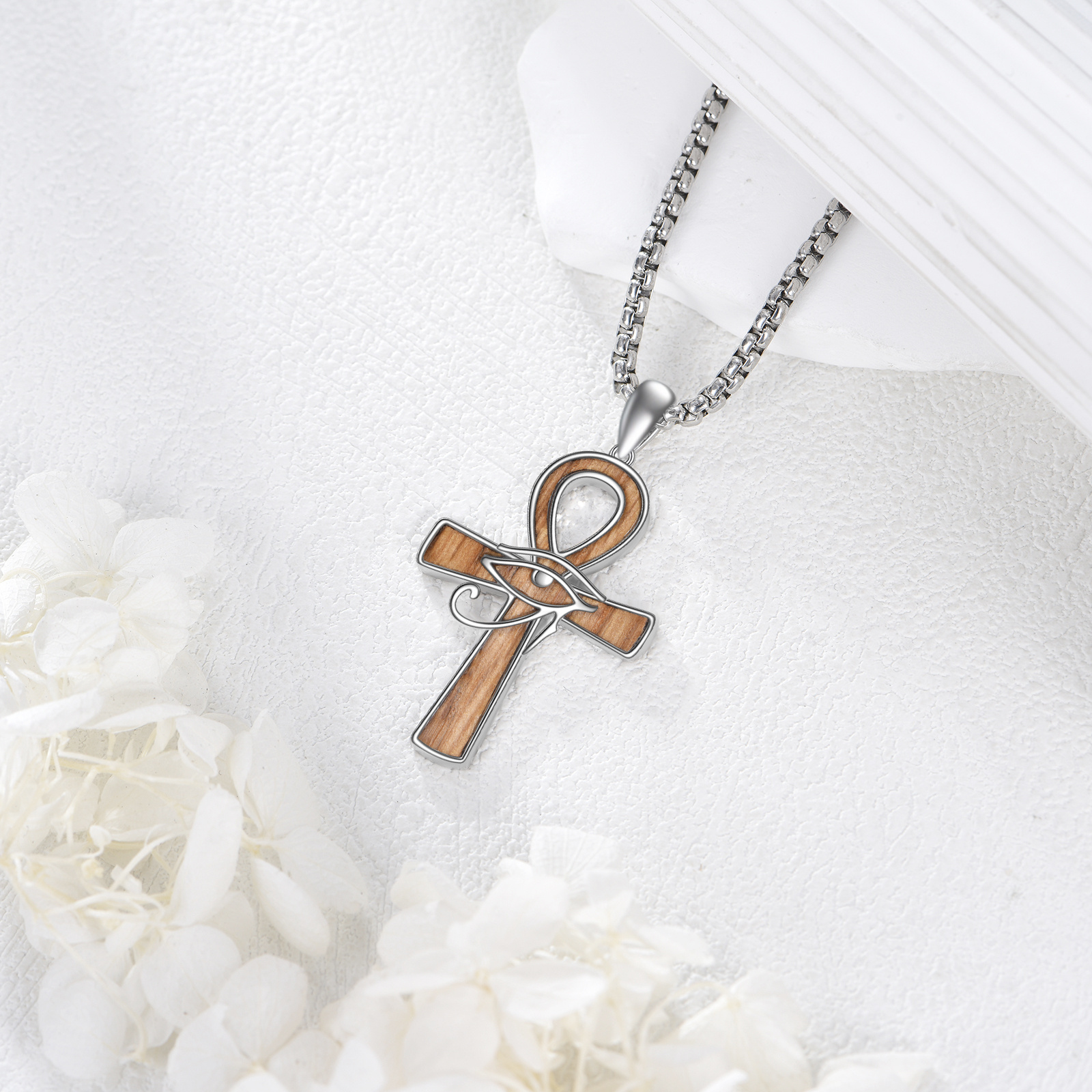 925 Sterling Silver Ankh Symbol Pendant Necklace, Unisex