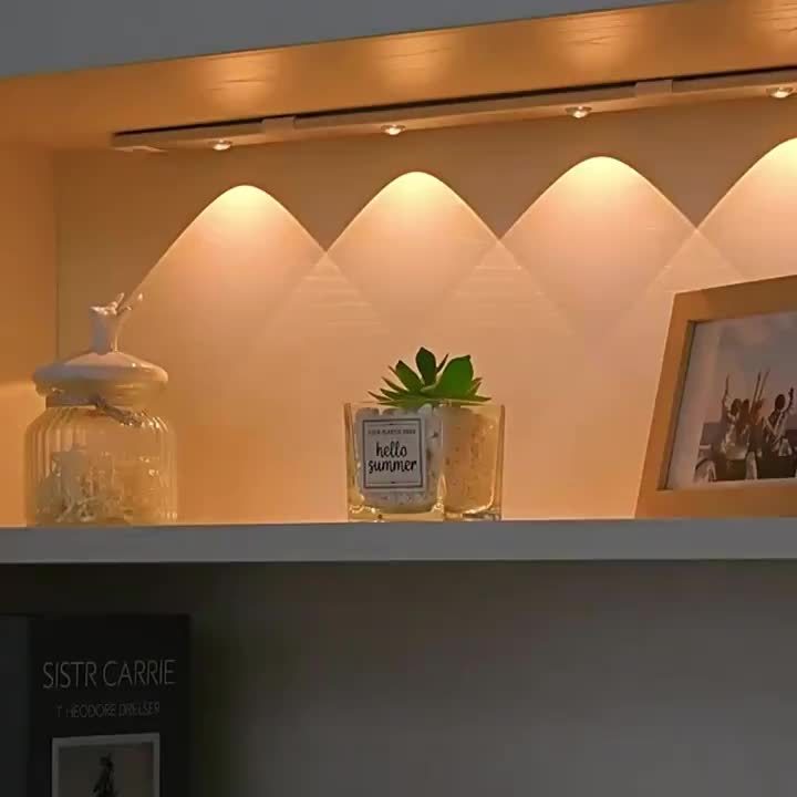 Tira de luz LED moderna con sensor de cuerpo humano, cinta magnética inalámbrica recargable, ideal para zapateros, vitrinas, armarios, gabinetes, sin necesidad de cableado - Imagen 14