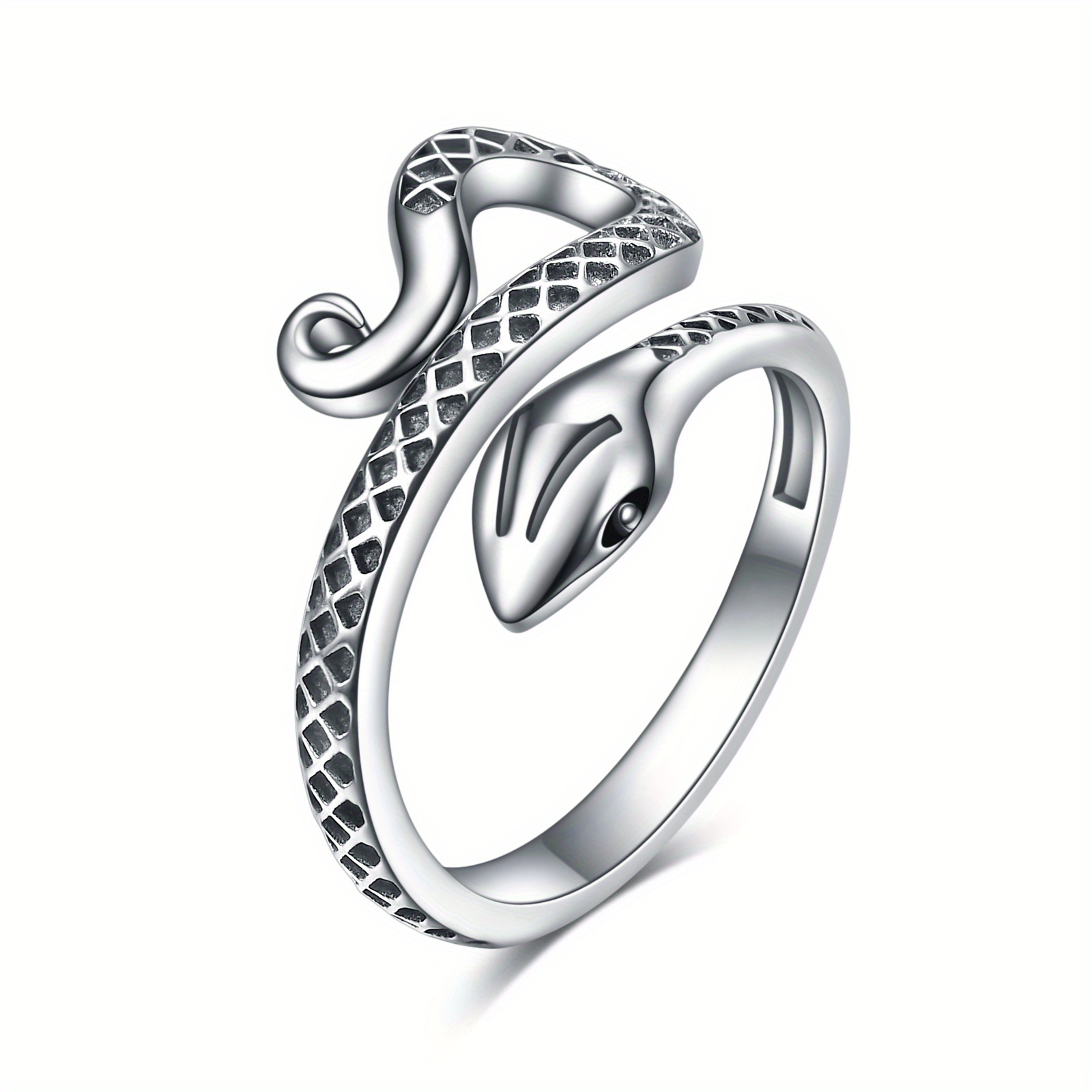 Sterling Silver Adjustable Snake Ring Gothic Jewellery