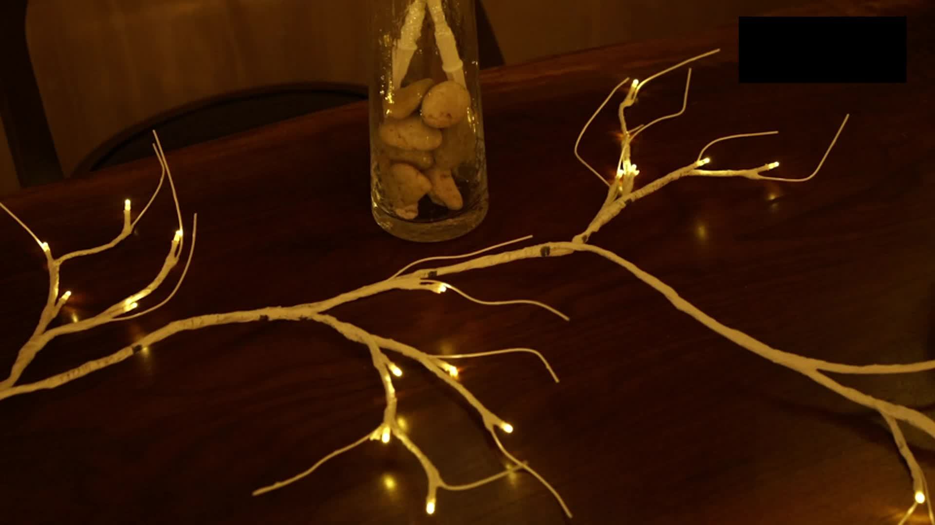 Lighted Garland With Birch Twigs Usb Plug Birch - Temu