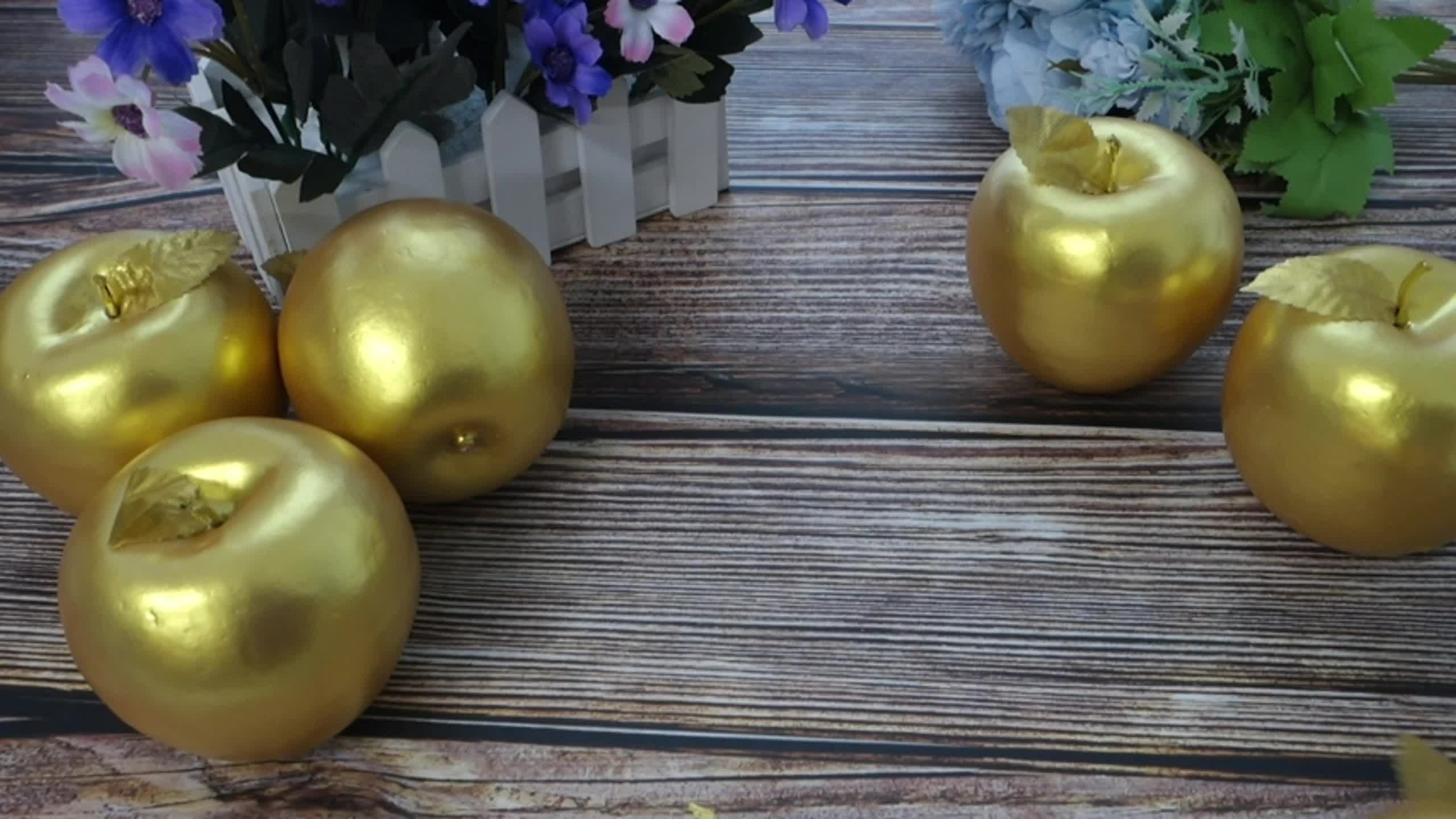 Lorigun 6 Pcs Golden Apples Golden Fruit Crafts Home Decoration Christmas Decor