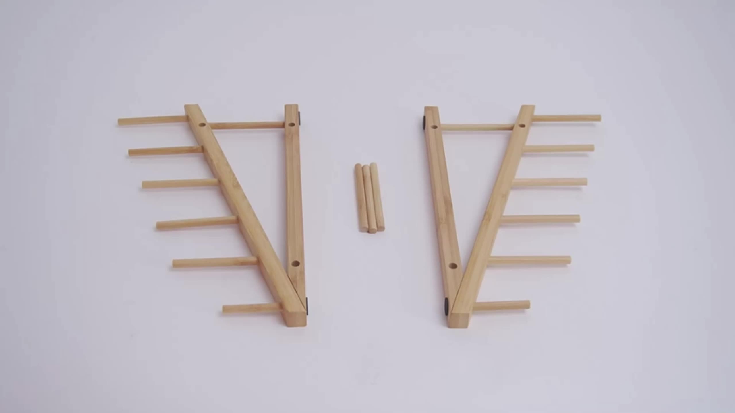 Wooden Dish Rack Bamboo Drying Stand Pot Lid Holder Kitchen Organizer