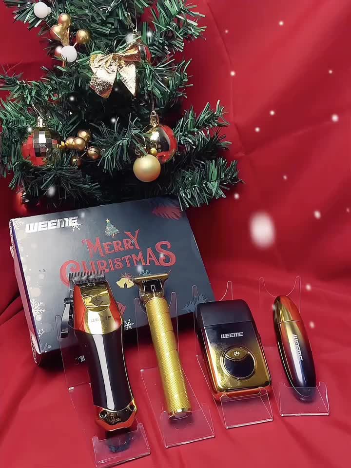 WEEME Heren Blauw/Gouden 4-delige Tondeuse en Trimmer Set