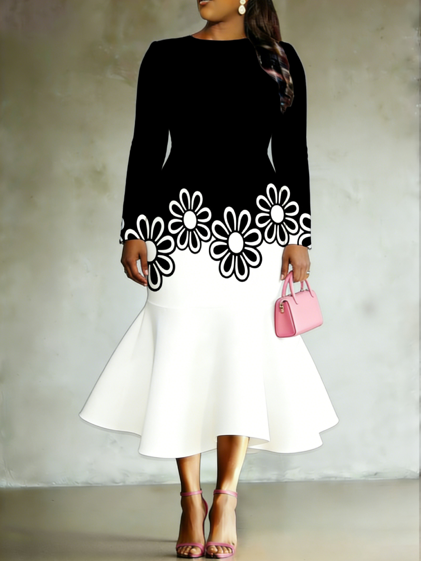 black white formal dress sold on Temu United States