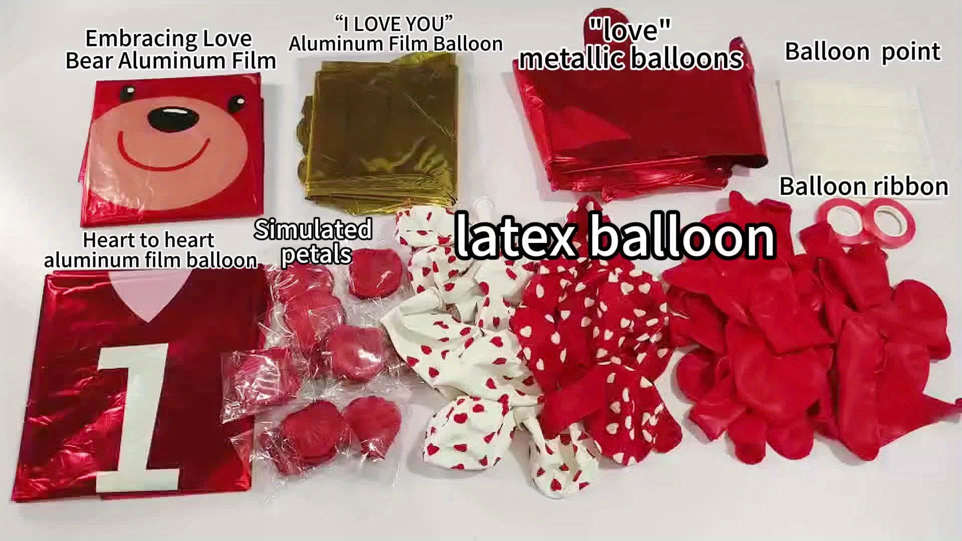 20red Heart Balloon + 2 Love Heart String Balloon Support - Temu