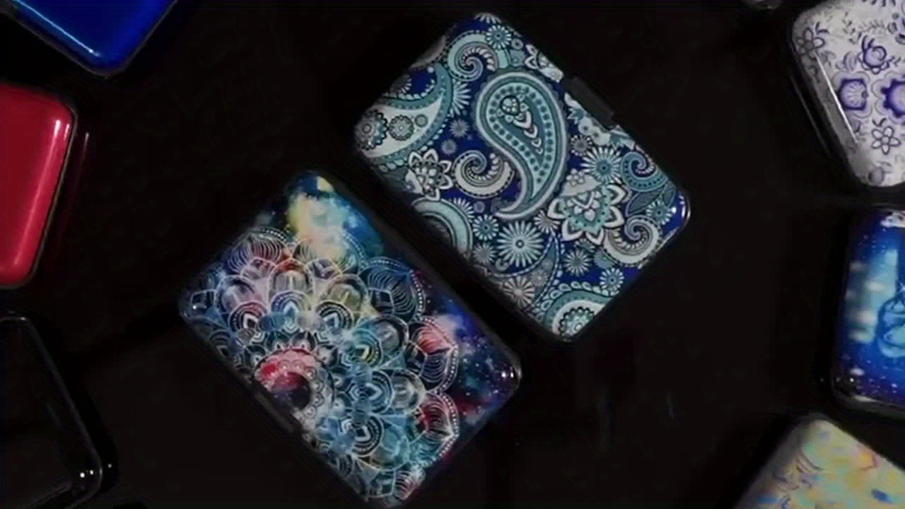 Mini RFID Aluminum Wallet Credit Cards Holder with Mandala Design - Durable Metal Business Card Case for Men & Women, Vibrant Cosmic Pattern, Secure RFID Protection, Compact & Stylish, Travel Wallet | Vintage Style Wallet | Durable Metal Case