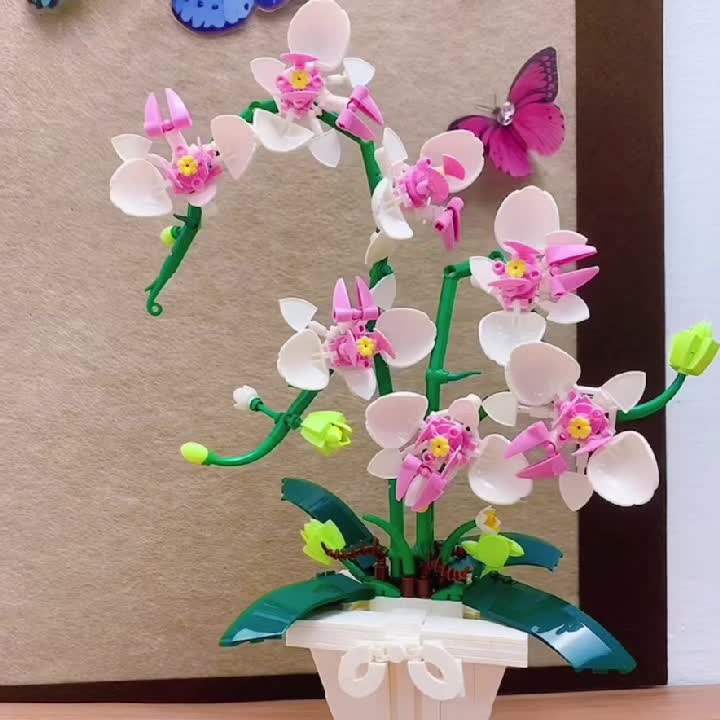 Orchid Building Blocks for Home Living Room Decoration
