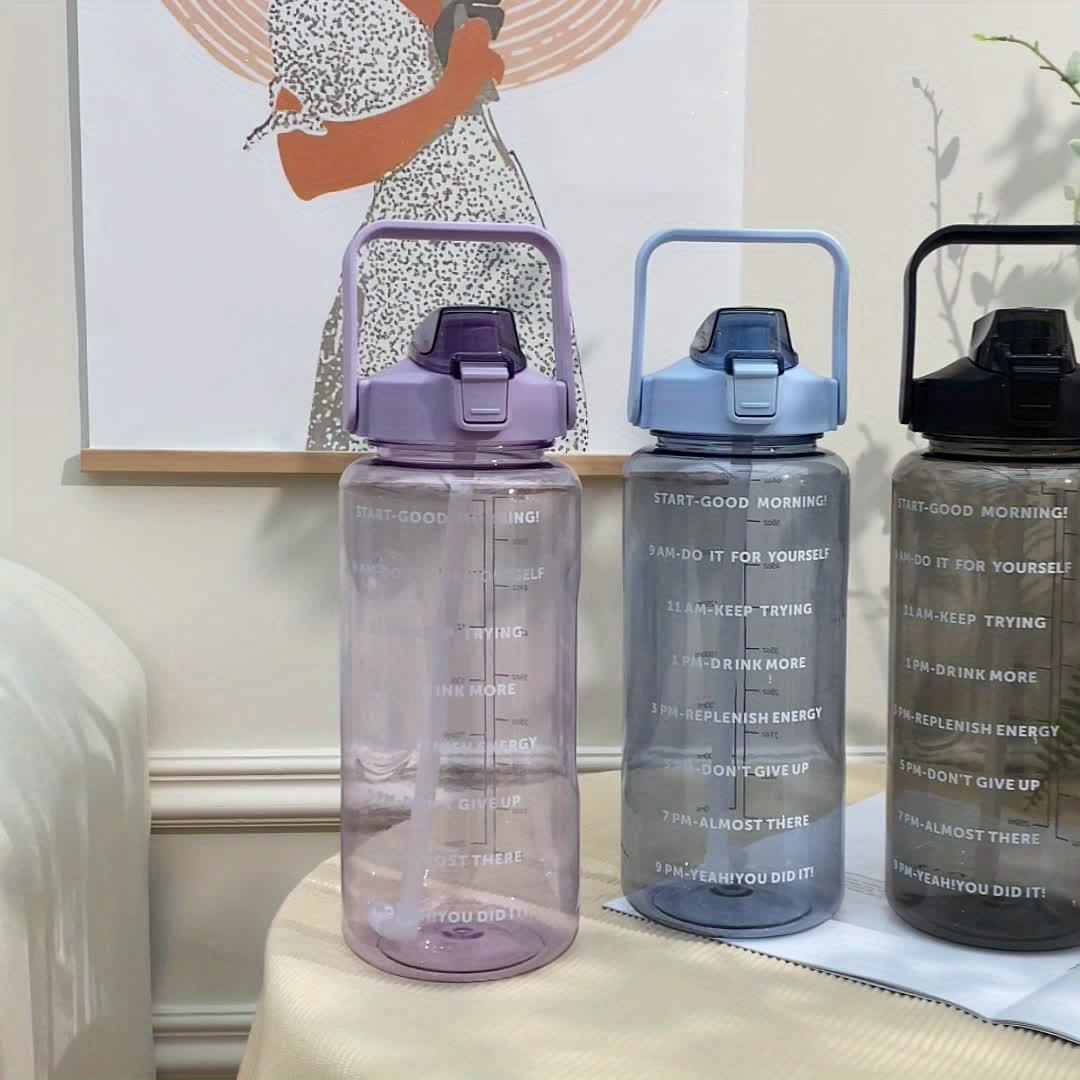 Airplane Travel Essential: Spill-proof Water Bottle With Straw - Temu