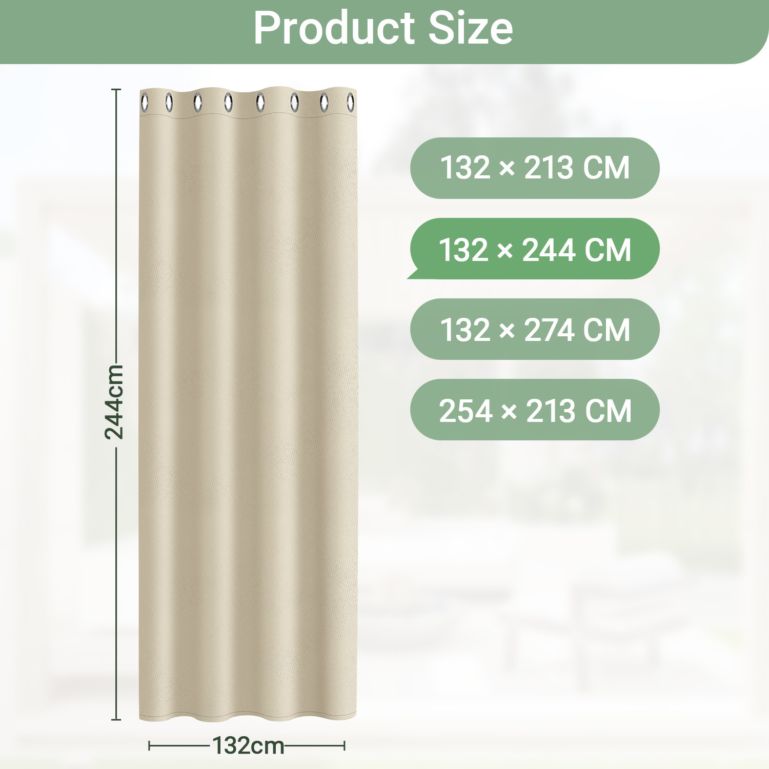 Image of 1/2pcs Outdoor Curtain With Grommets, Opaque Privacy Screen & Sunshade For Patios, , Gazebos, And Pergolas, Beige/
