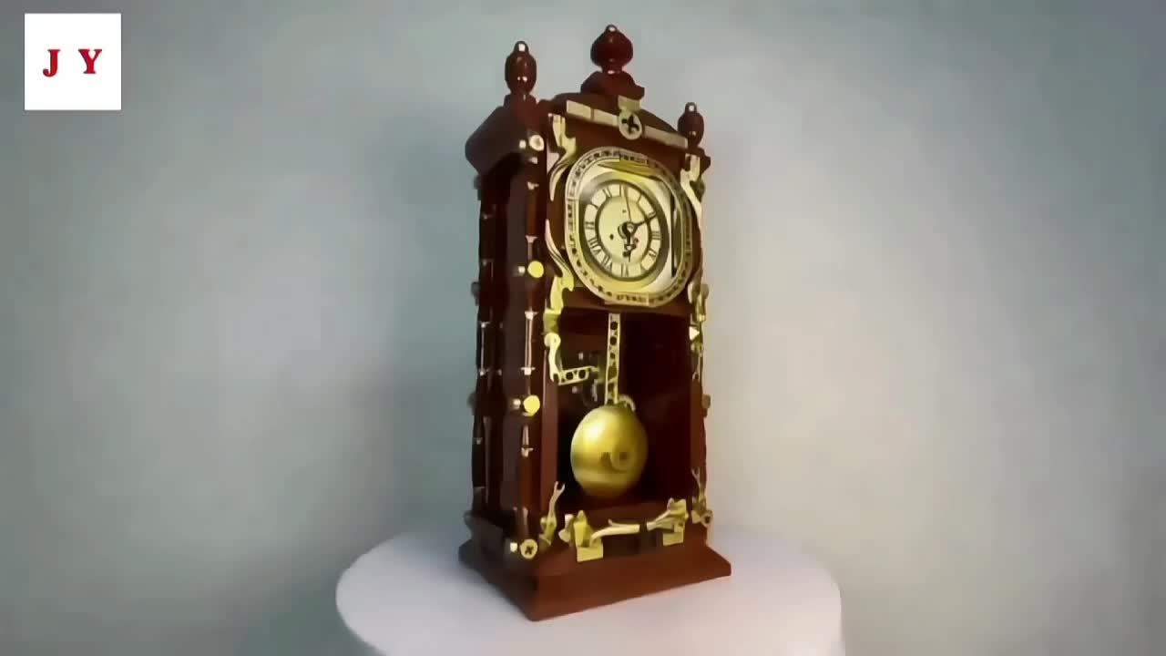 Vintage Clock Building Block Set with Pendulum and Clock Function