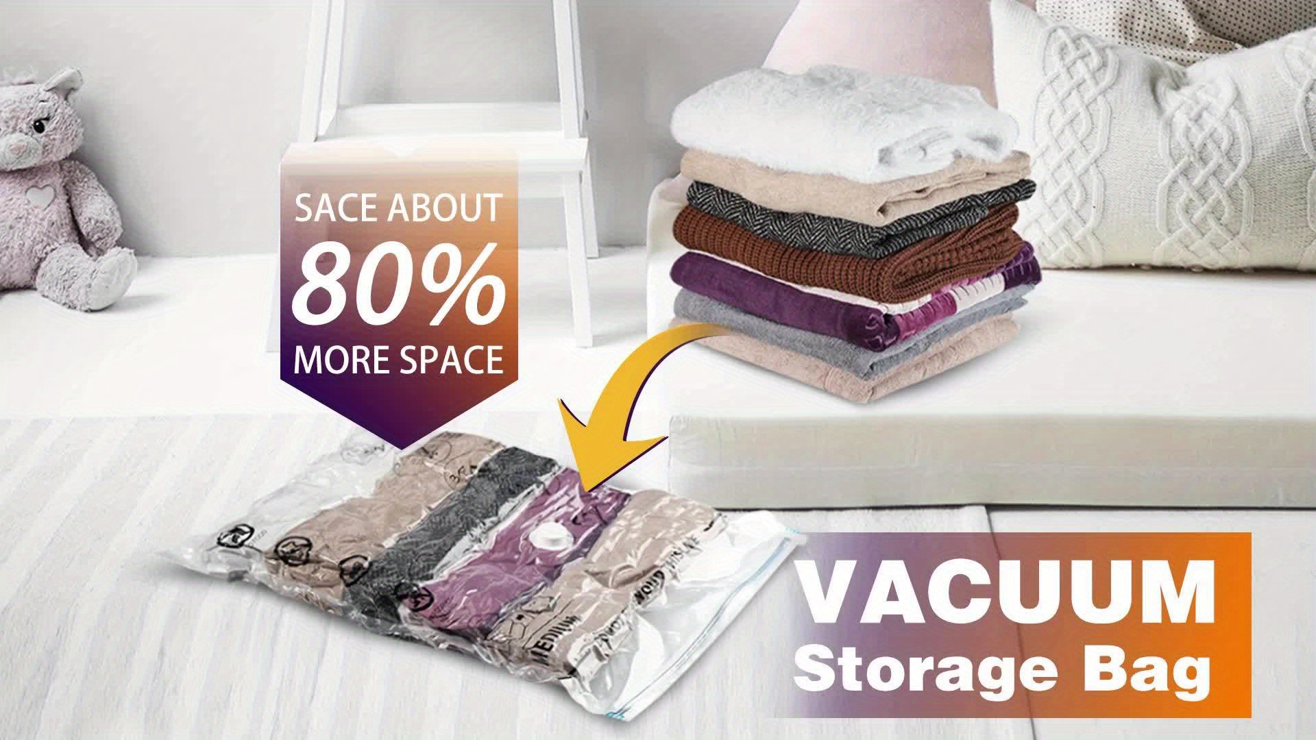 Smart Storage 6 Pack Large Size Extra-Durable Vacuum Storage Space Saver  Bag Set with Travel Pump 24 x 31.5 inch (60 x 80 cm)