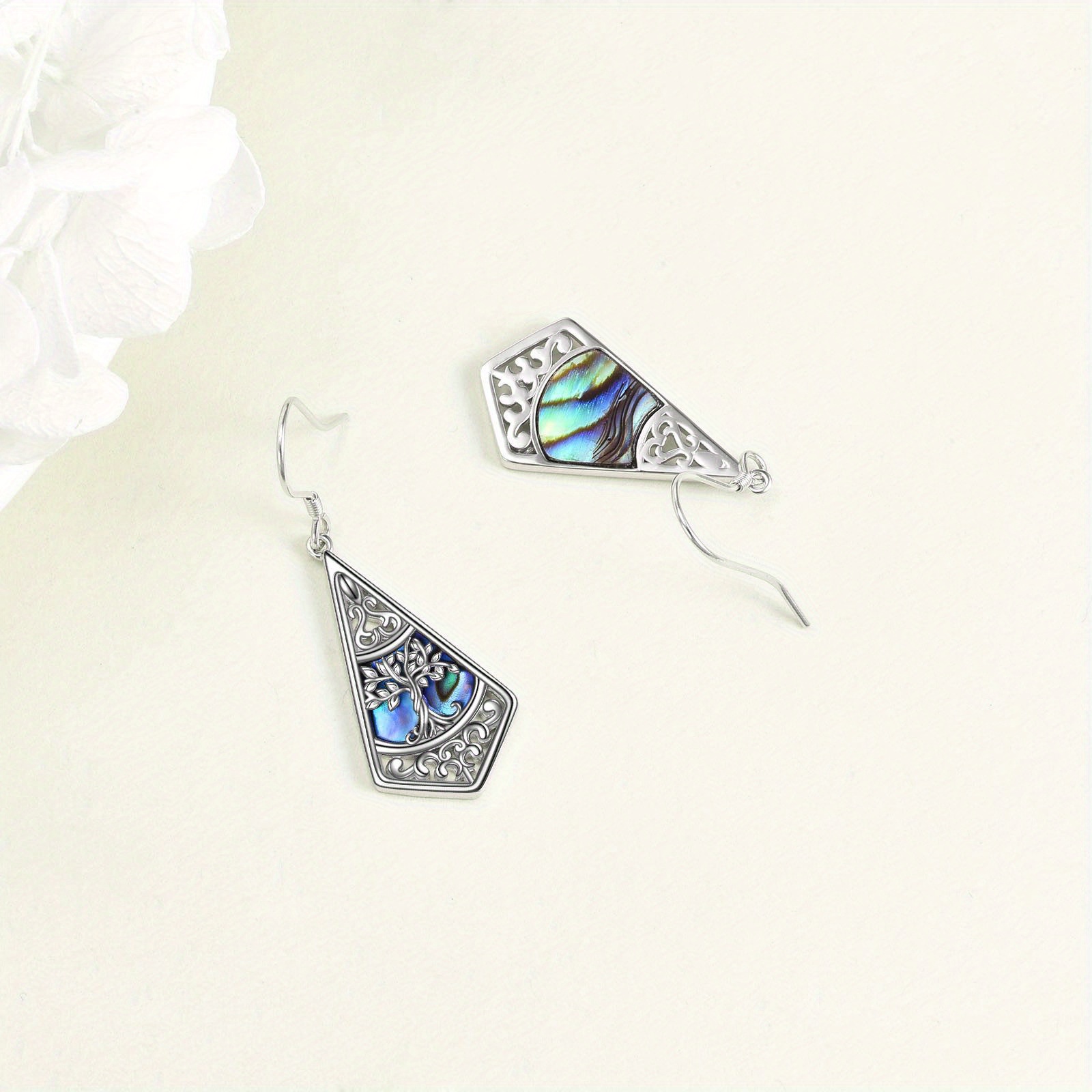 Women's 925 Sterling Silver Tree of Life Dangle Earrings