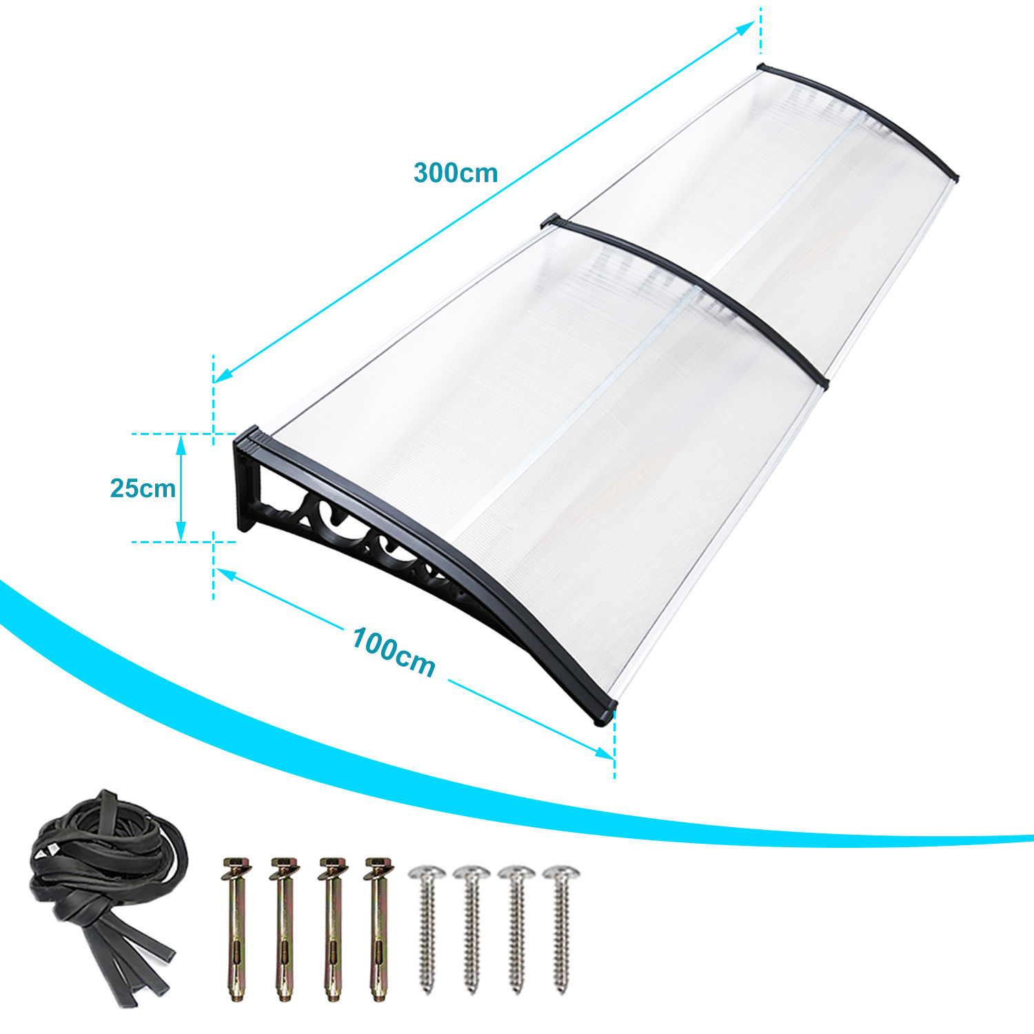Canopy For Front Door, Aluminum Alloy And Polycarbonate Front Door Canopy, Transparent Canopy, Canopy, Protects Against Snow And