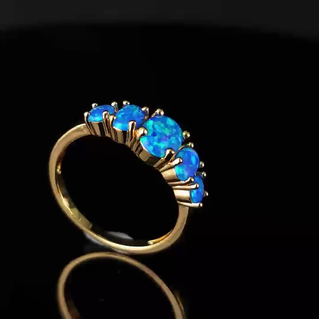 18K Golden Plated Opal Ring for Women