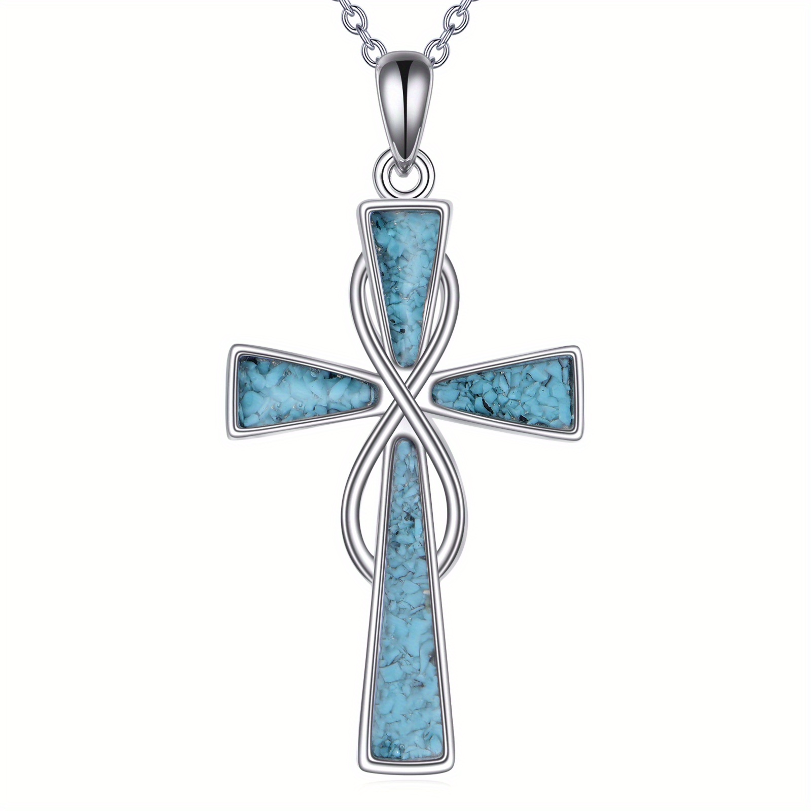 Infinity Cross Necklace 925 Sterling Silver Pendant