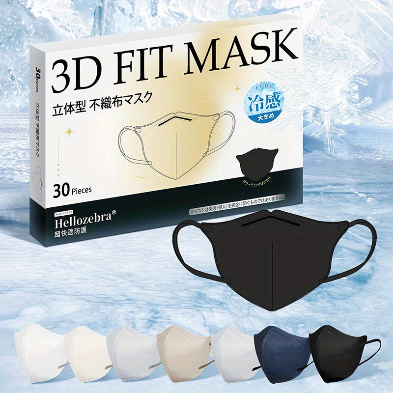 TEMU [hellozebra] Of Masks, Large 3d Masks, Disposable Masks, - , Large Masks, Non-woven Masks, Color Masks, Non-woven Masks, Masks, With Nose Wire,