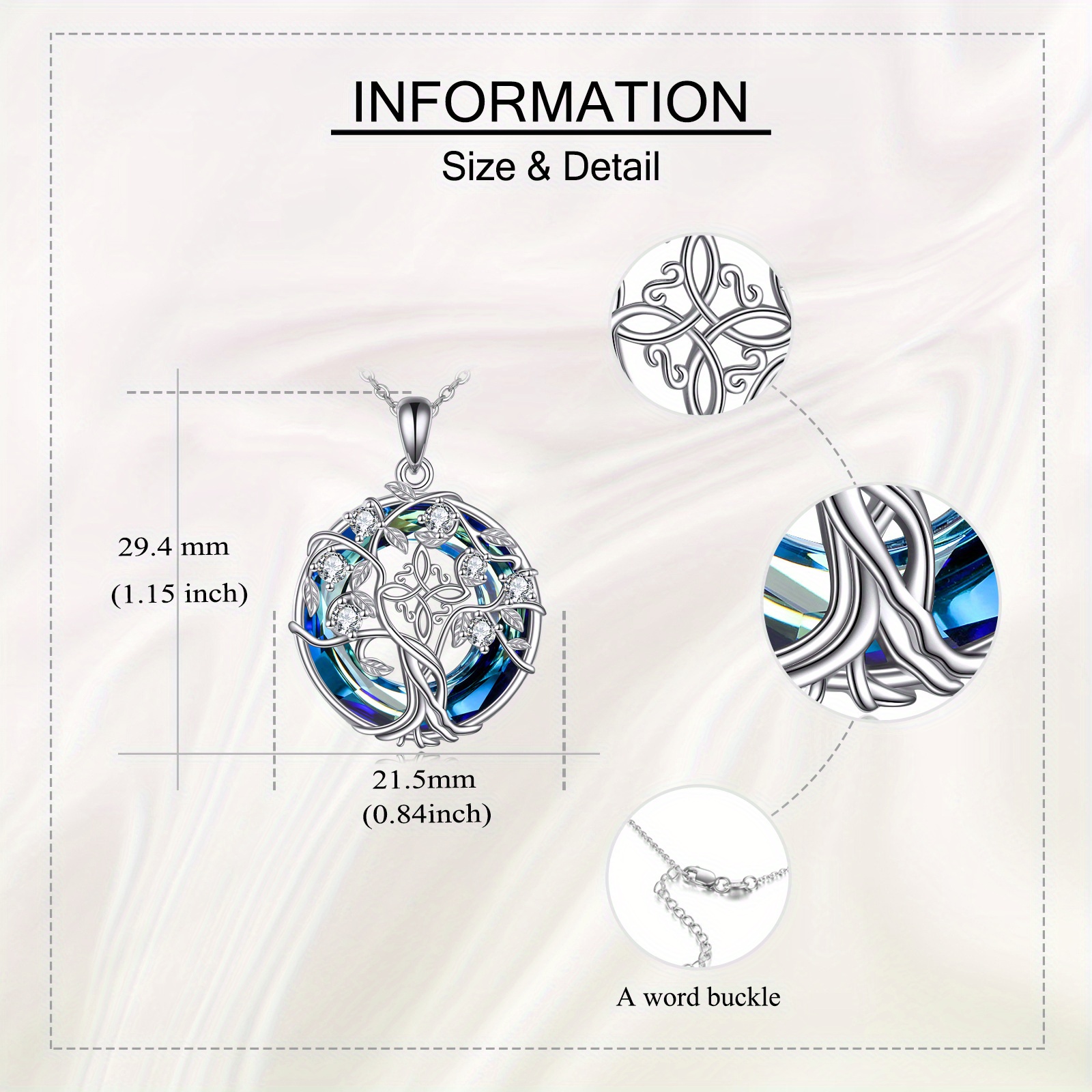 925 Sterling Silver Witch Knot Tree of Life Necklace — Halloween Gift