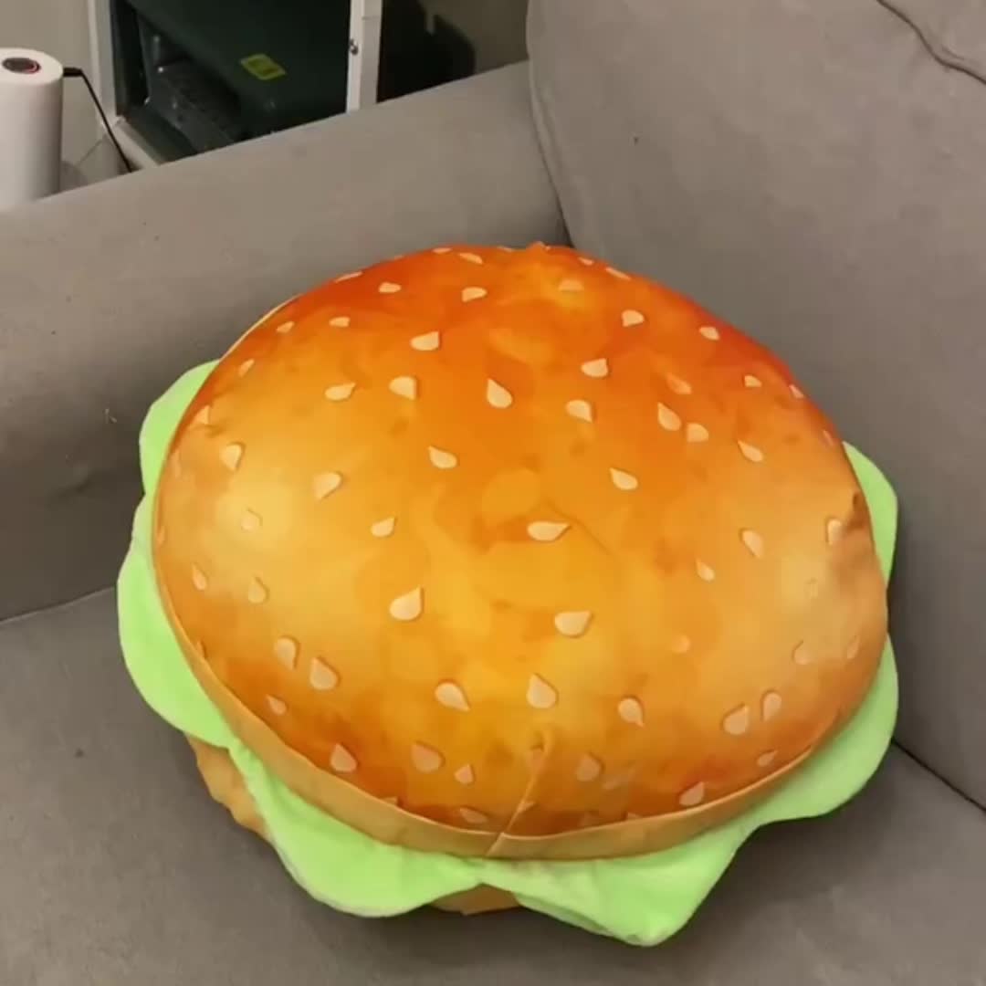 Realistic Burger Pillow Cushion fun Prank Gift cheeseburger - Temu