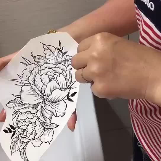 Realistic Cyber Sigil Tribal Temporary Tattoo Stickers, Blackwork Design