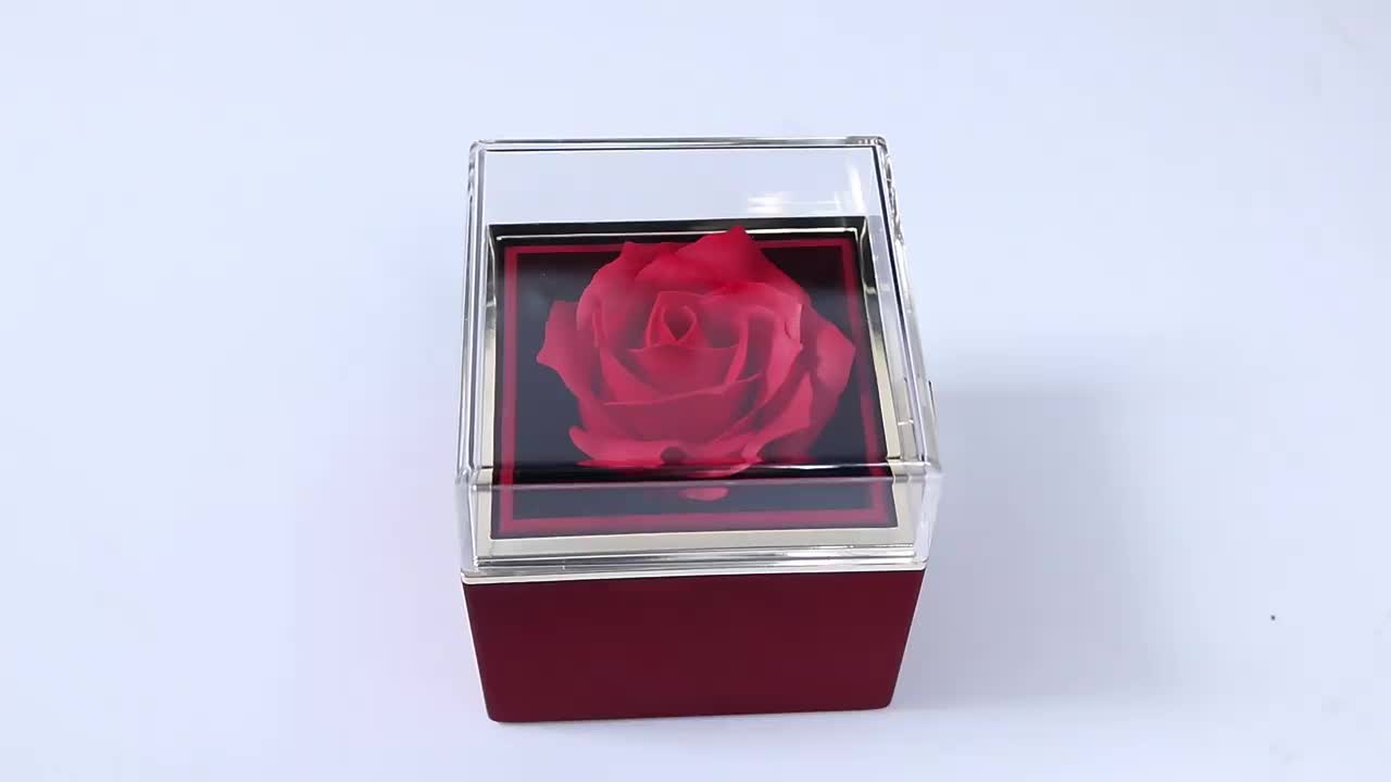 Flower Rotating Jewelry Box Creative Eternal Rose Gift Box - Temu