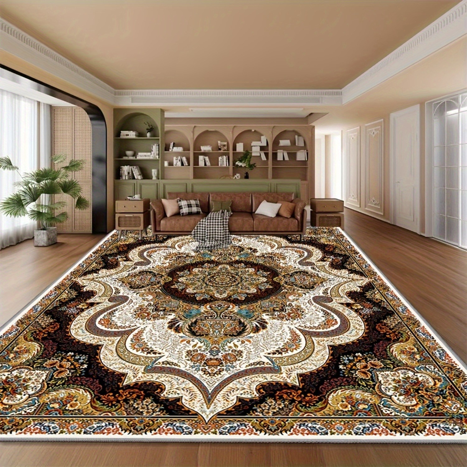 Temu – TEMU Elegant Oriental Pattern Area Rugs Velour Mat Area Rugs Products Rug Under Bed Washable Rugs Outdoor Carpet Home Decor Machine Washable Large