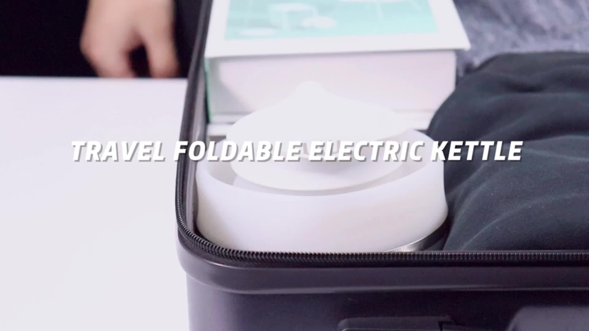 Hervidor eléctrico plegable de viaje con taza plegable, hervidor eléctrico  pequeño portátil plegable con tecnología de agua de ebullición rápida, sin