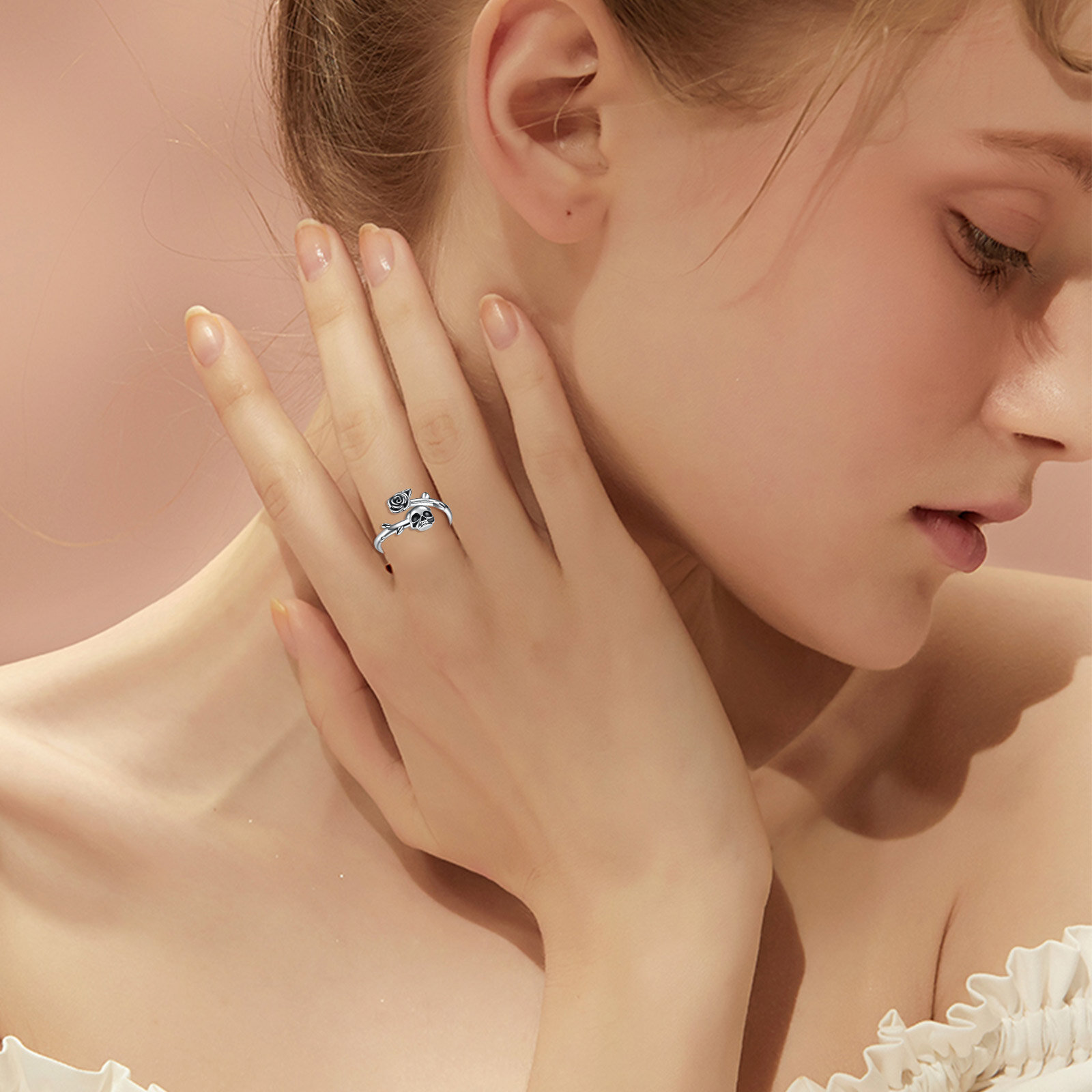 Sterling Silver Gothic Skull Ring — Statement Wear