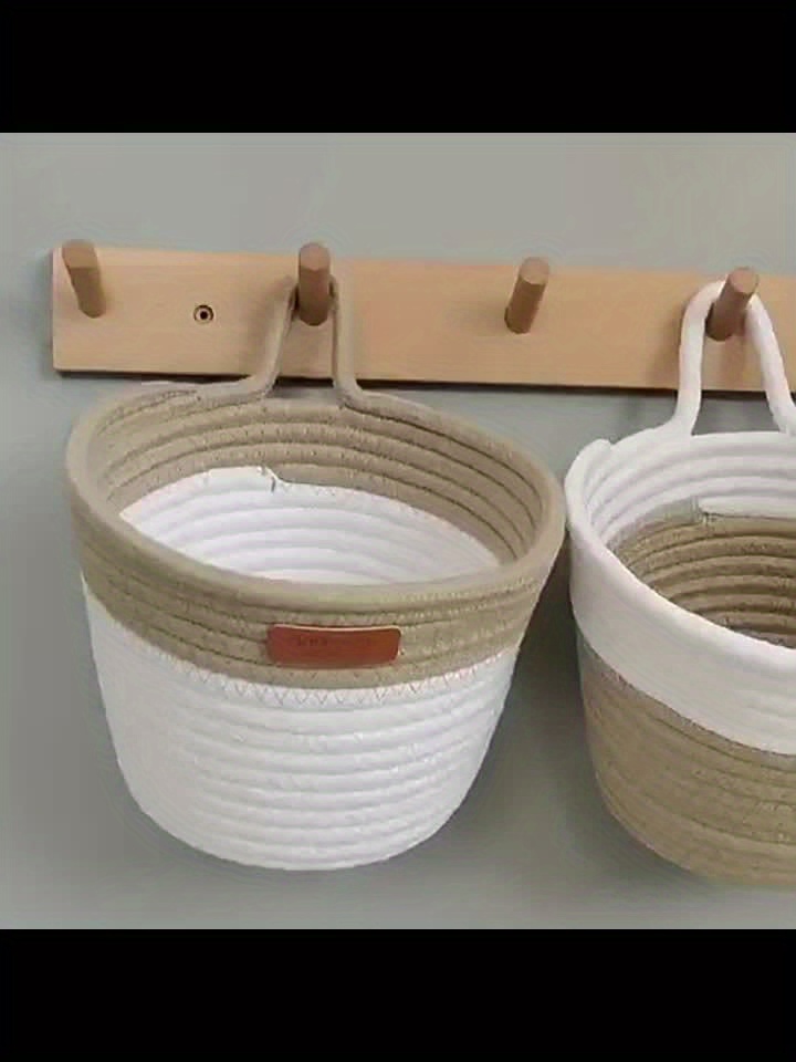 MarinaVida Wall Hanging Storage Baskets, Small Cotton Rope Woven