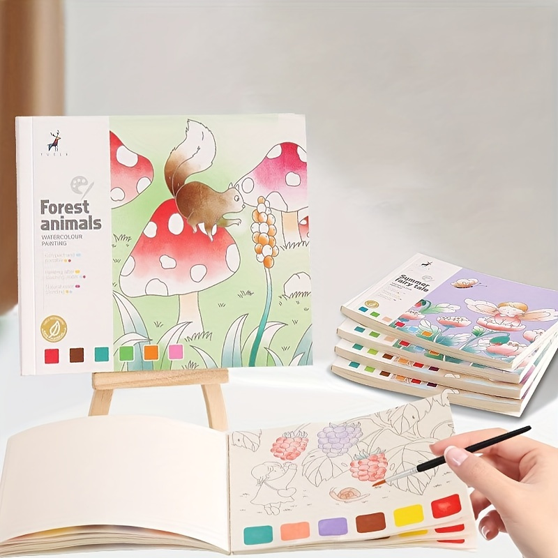 12 Pages Watercolor Painting Book Paint Supplies Travel - Temu