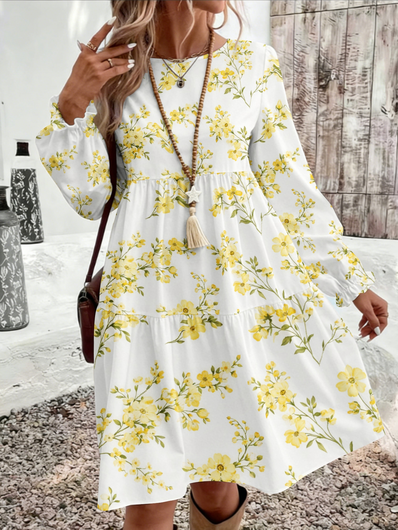 yellow flowers dress sold on Temu United States yellow flowers dress sold on Temu United States