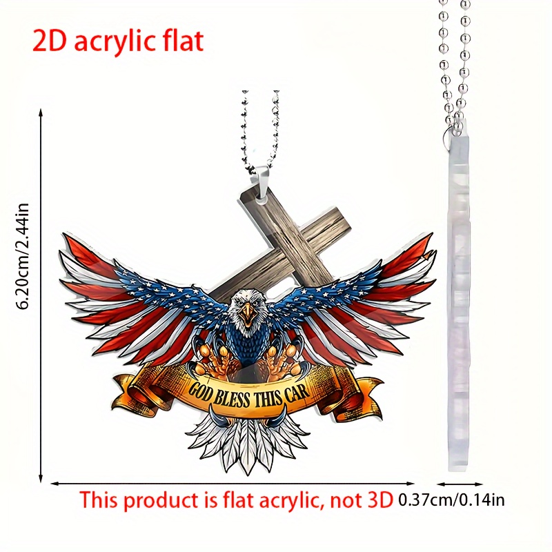 1pc eagle Cross Car Pendant, Car Rearview Mirror Hanging Ornament Christmas  Tree Ornament Pendant For Car Decoration Accessaries Gift