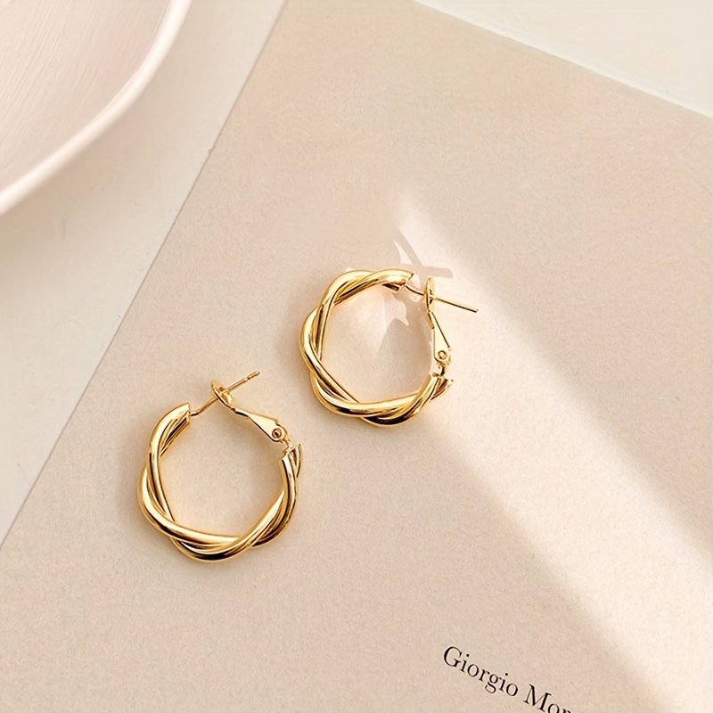 6 Pairs Hoop Earrings and Piercing Stud Earring Sets , Lightweight 14K Gold Plated Small Hoop Earrings, Classical Cute Tiny Ball Flat Back Nap