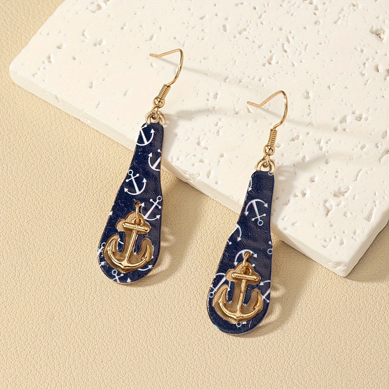 Blue Anchor Earrings // Sailor Earrings // Nautical Ocean 