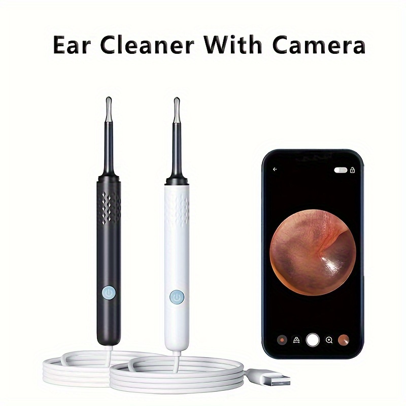 Comprar Eliminación de cera de oído - Limpiador de oído inalámbrico con  cámara HD de 5 MP, endoscopio de oído con luces, herramienta de eliminación  de cera de oído con 8 kits