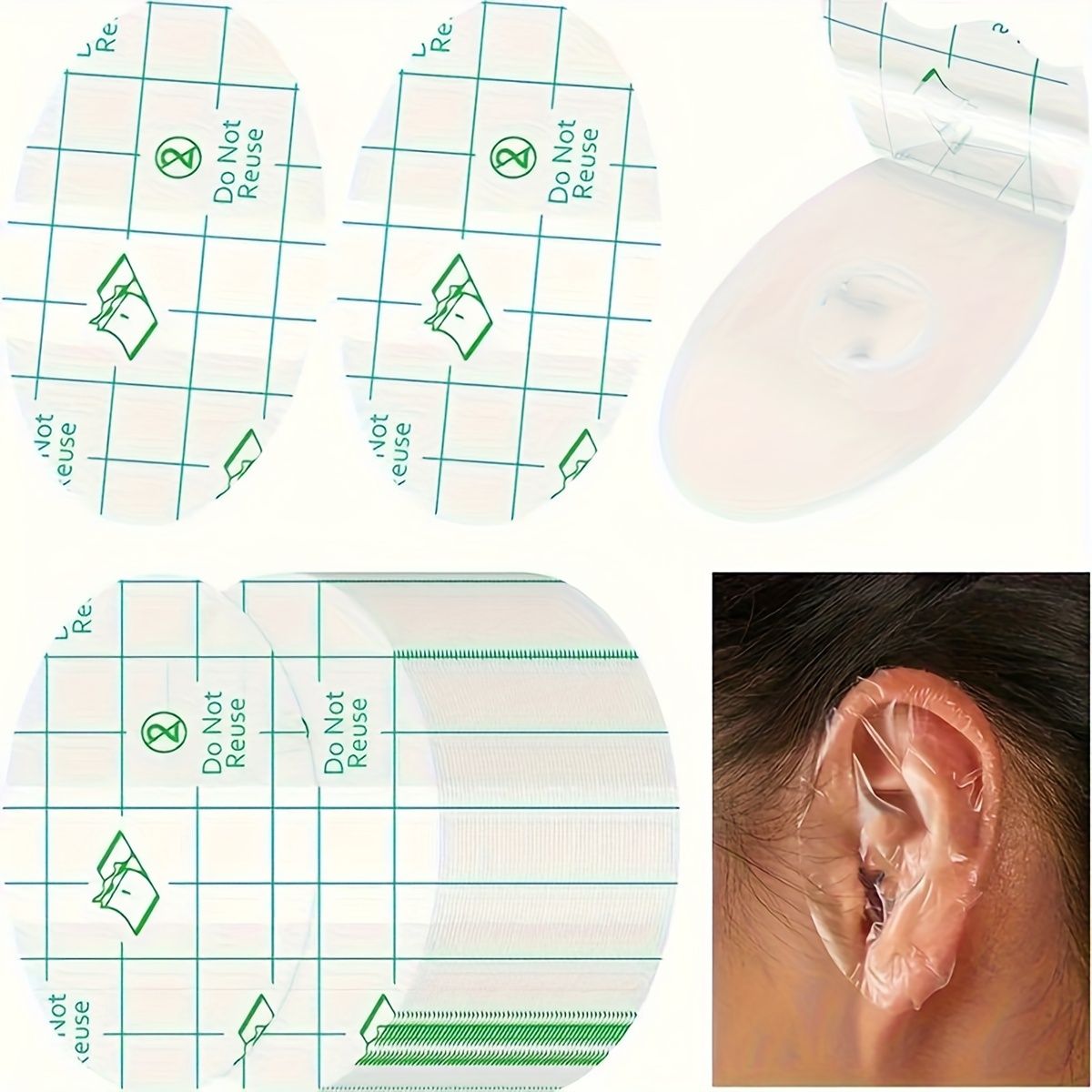 30 Uds. Parche adhesivo de silicona para las orejas, película transparente  de PU, pegatinas impermeables para las orejas para adultos y niños