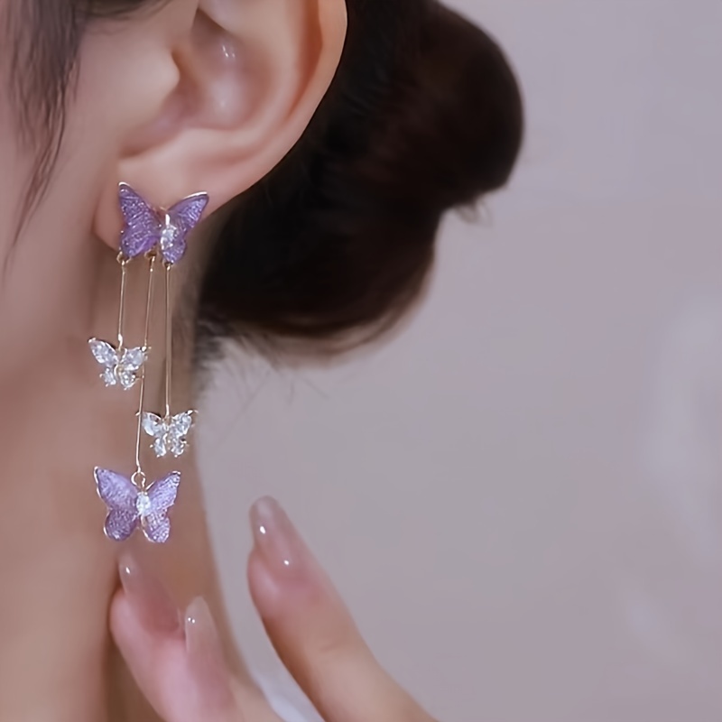 Women Bling Shiny Butterfly Animal Jewelry Ball Handmade Inlaid