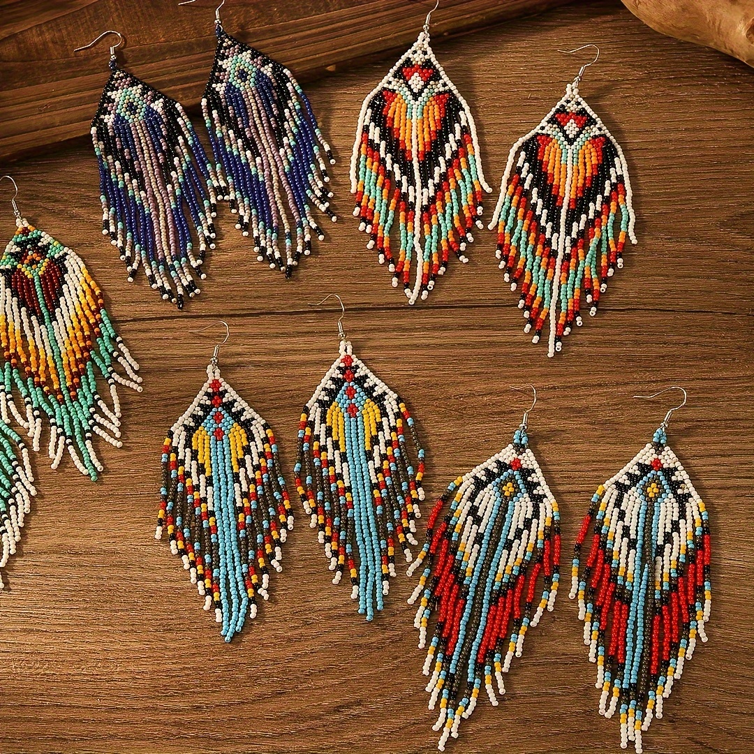 Butterfly Beaded Earrings, Summer Beaded Earrings, Tropical Beaded Earrings