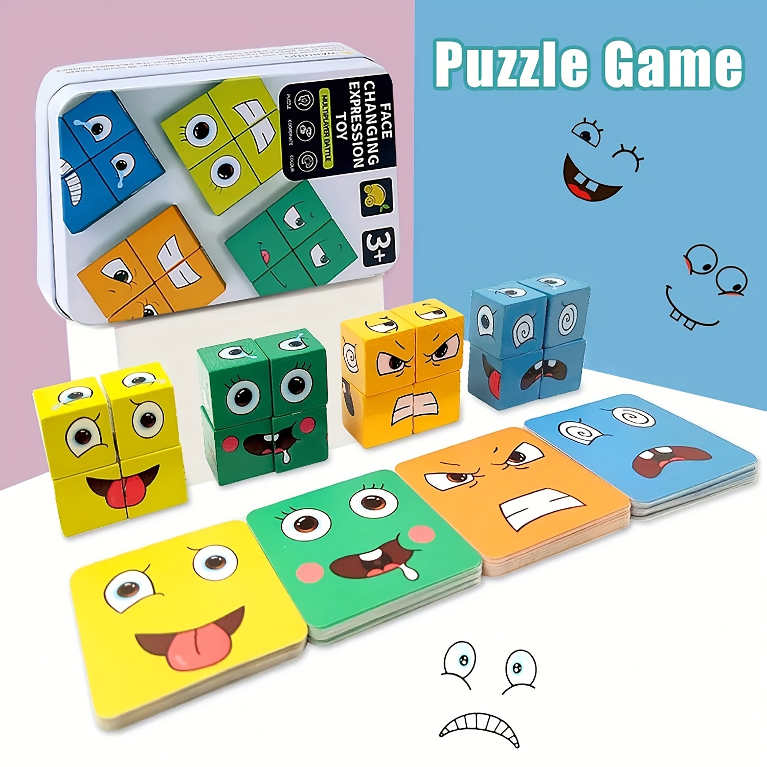 Face changing expressão 3d puzzles multiplayer batalha crianças