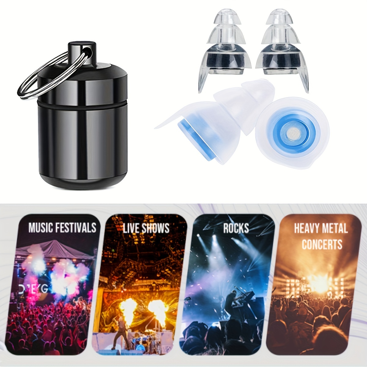 High fidelity Earplugs Metal Keychain Carry Case 2 - Temu