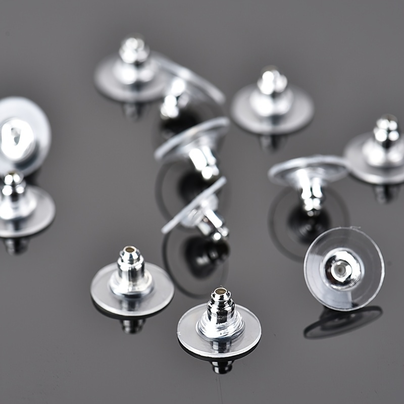 500 Earring Backs in Silver Tone Round Plastic Earring Back