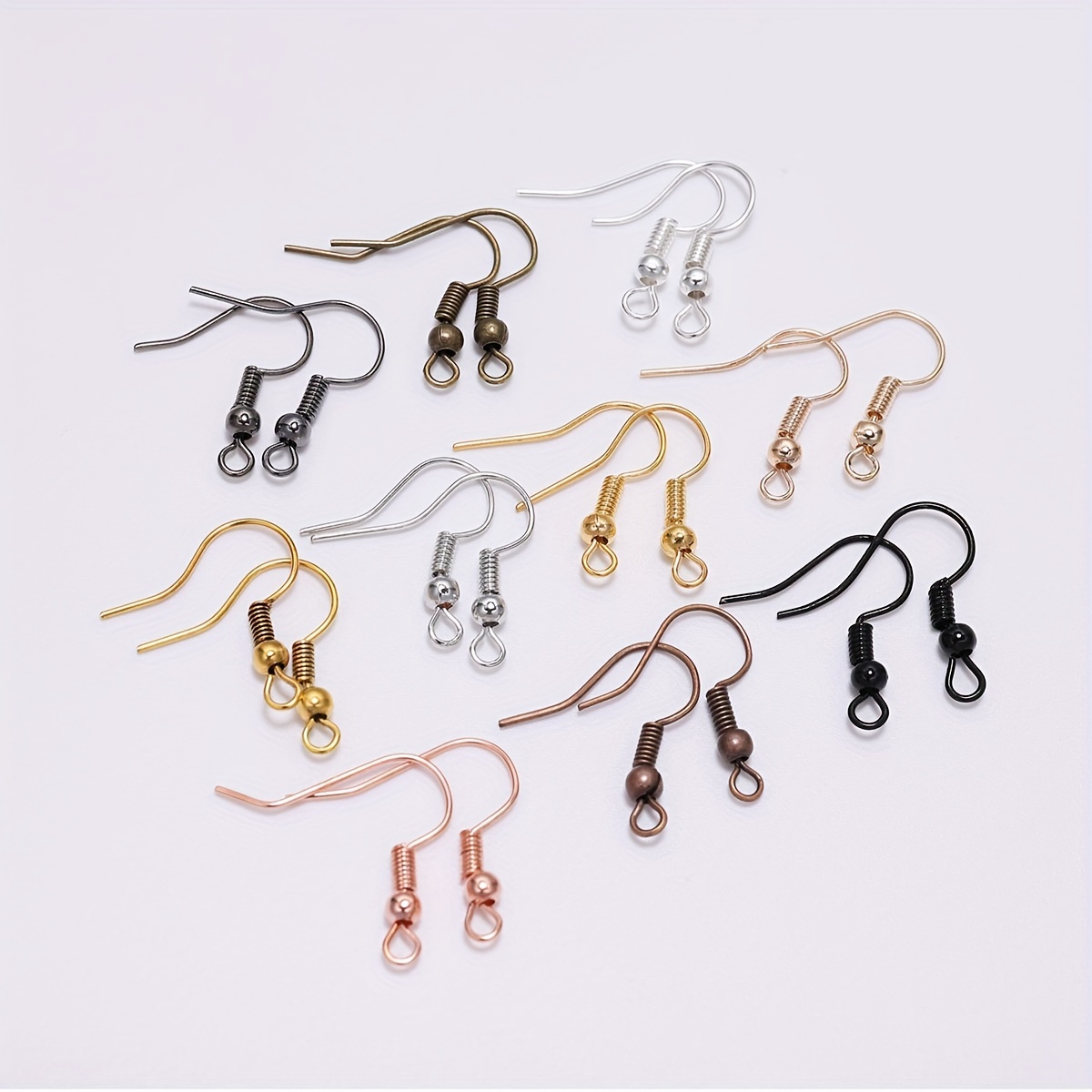 Earring Hooks Kit Silvery/golden/rose Golden Hypoallergenic - Temu