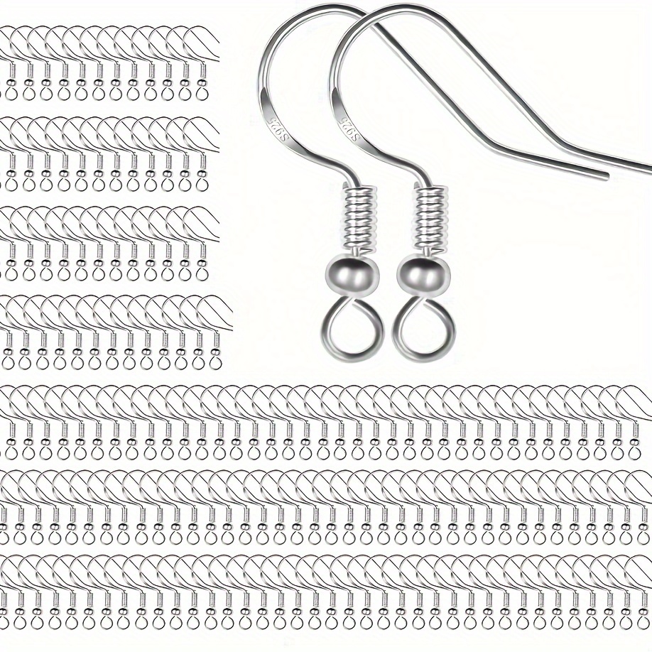 120pcs Earring Hooks with Ball and Coil, Hypo Allergenic Plated