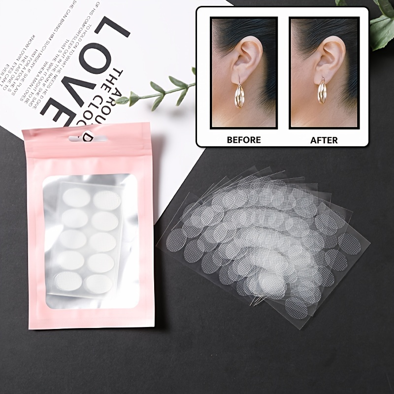  Lobe Miracle - Parches transparentes de soporte para pendientes  - Espalda de aretes para orejas caídas - Productos para el cuidado de los  oídos para lóbulos de oreja desgarrados o estirados (