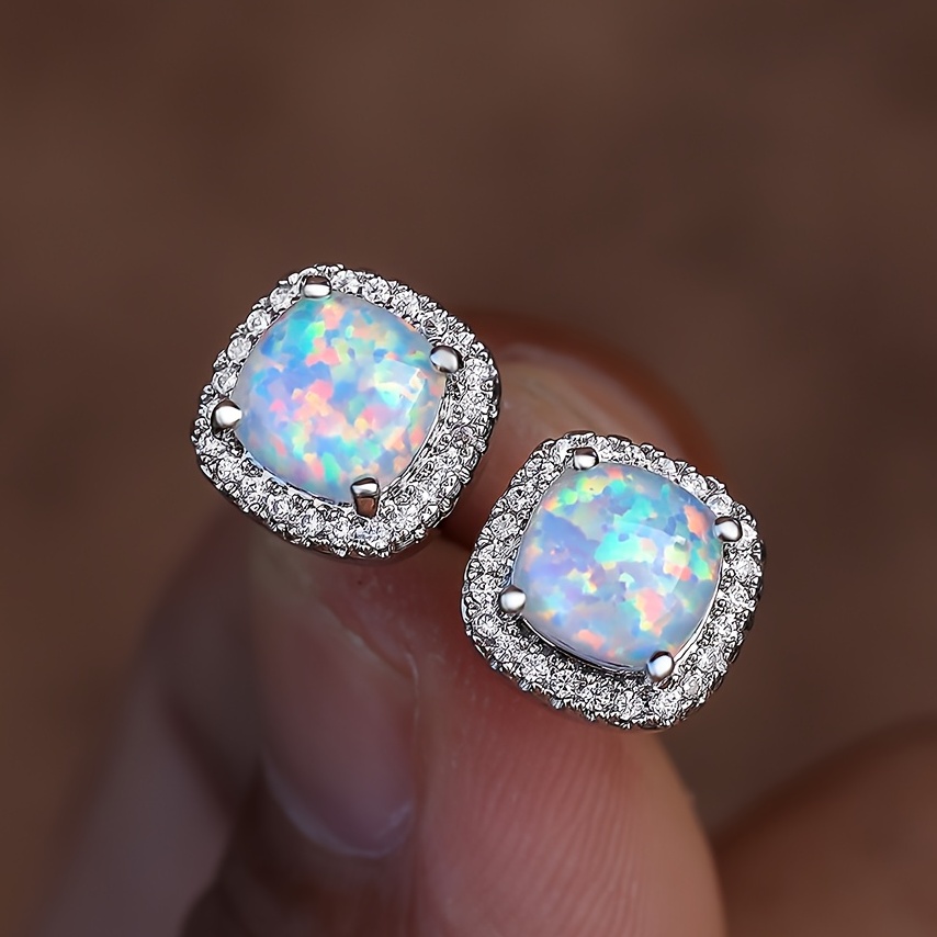 Dainty hot sale opal earrings