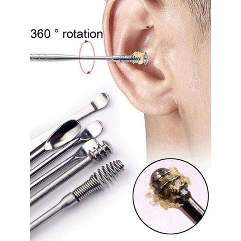 Stainless Steel Ear Wax Removal Tool Set Spiral Rotating Ear - Temu